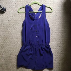 Nordstrom Purple Button Up Romper